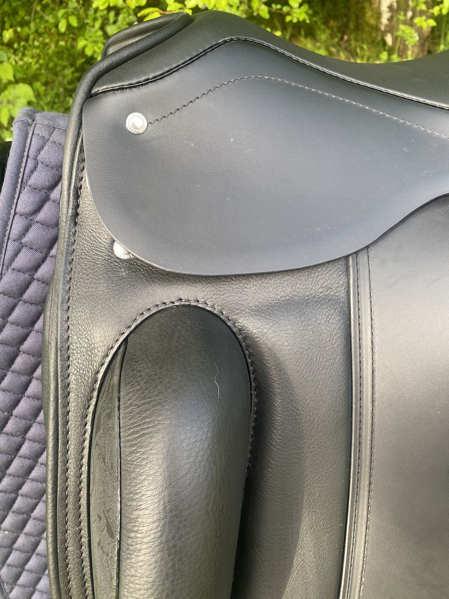 Detail der Pausche und des Sattelblatts beim Passier Evo D